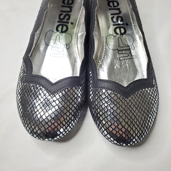 Kensie Girl Flats Balerina 31303 Black Silver 2 - Picture 7 of 9